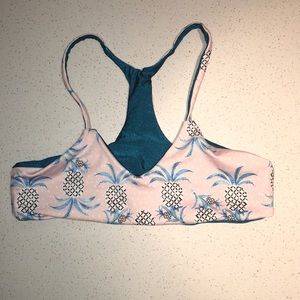 Reversible pink pineapple and teal bikini!